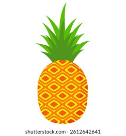 Pineapple fruit vector. pineapple fruit vector collection. pineapple fruit illustration in flat style. fresh summer fruit