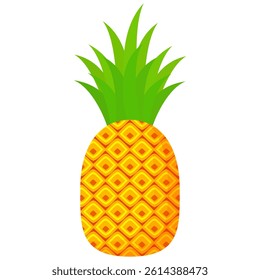 Pineapple fruit vector. pineapple fruit vector collection. pineapple fruit illustration in flat style. fresh summer fruit