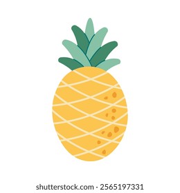 Pineapple fruit vector icon illustration. Ananas food nature logo in flat style isolated on white background