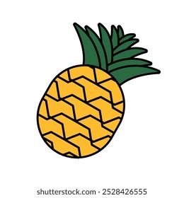 Pineapple Fruit Vector Icon. suitable for children's learning