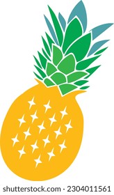 Pineapple fruit Vector illustration cartoon flat icon isolated on white background.