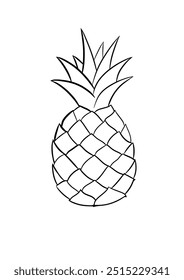 Diseño de Ilustración vectorial de fruta de piña