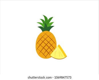 Pineapple fruit. Vector illustration flat icon isolated on white background