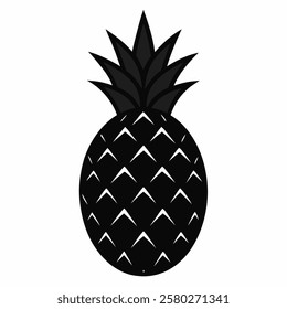 Pineapple fruit vector on white background.