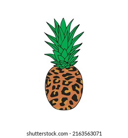 Pineapple fruit in vintage style vector t-shirt fashion design