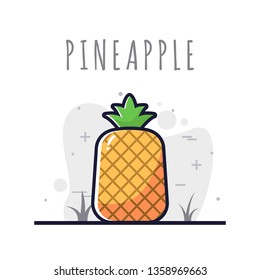 Pineapple fruit with a white background