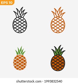 pineapple fruits icon symbol template for graphic and web design collection logo vector illustration