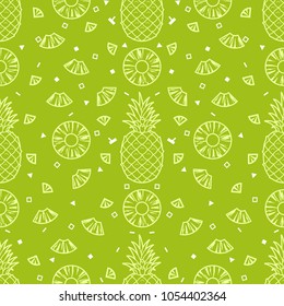 Pineapple fruits seamless pattern background vector format
