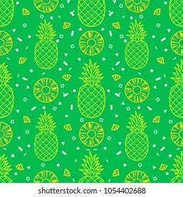 Pineapple fruits seamless pattern background vector format