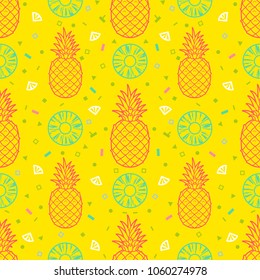 Pineapple fruits seamless pattern background vector format