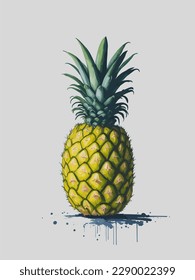 Pineapple Fruits. Watercolor Pineapple. Fresh Pineapple for summer. Pineapple Illustration watercolor