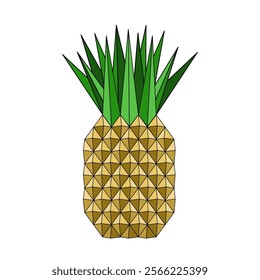 Pineapple in geometric style vector illustration 