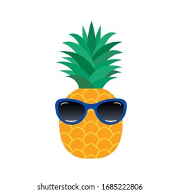 pineapple with glasses isolated on a white background. vector illustration.