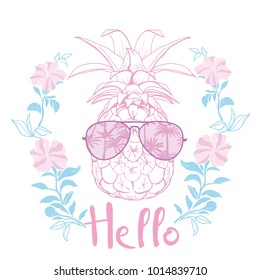 pineapple with glasses tropical