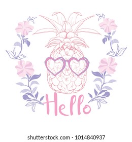 pineapple with glasses tropical