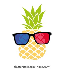 piña con ilustración vectorial de lentes: vector de stock (libre de ...