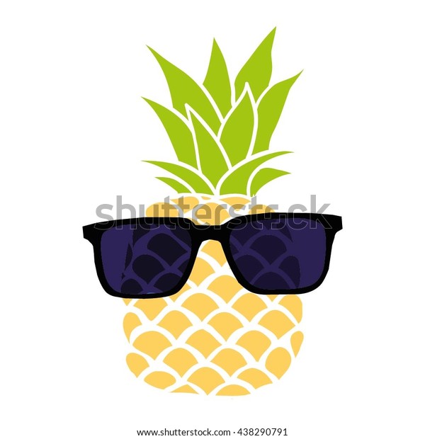 piña con ilustración vectorial de lentes