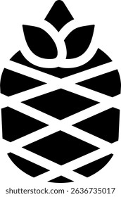 Pineapple glyph icon design style