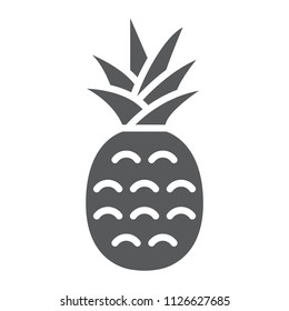 Pineapple glyph icon, fruit and ananas, tropical sign, vector graphics, a solid pattern on a white background, eps 10.