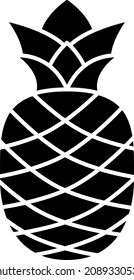Pineapple Glyph Icon Fruit Vector