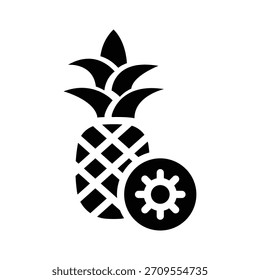 pineapple glyph icon illustration vector graphic. Simple element illustration vector graphic, suitable for app, websites, and presentations isolated on white background