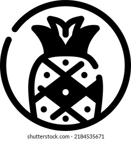 Pineapple Glyph icono diseño vectorial y plantilla de ilustración