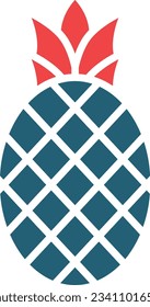 Pineapple Glyph Two Color Icon For Personal And Commercial Use.

