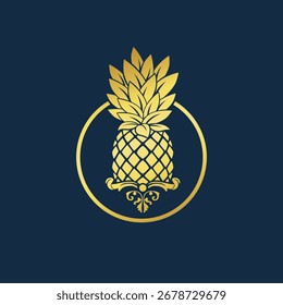 abacaxi ouro abstrato logotipo estilo moderno