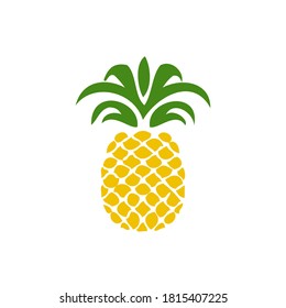 Pineapple gold icon. Tropical fruit, isolated on white background. Symbol of food, sweet, exotic and summer, vitamin, healthy. Nature logo. Design element Vector illustration