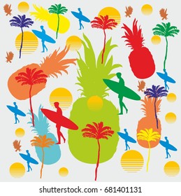 Pineapple graphic design vector art