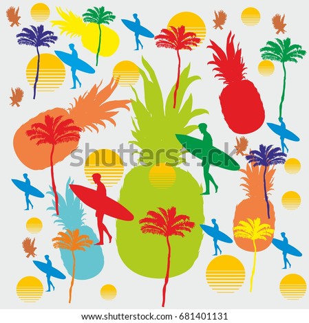 Pineapple graphic design vector art