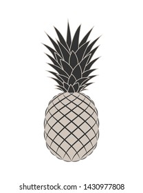 Pineapple graphic icon. Tropical fruit symbol. Pineapple sign isolated on white background. Vector Illustration 