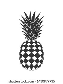 Pineapple graphic icon. Tropical fruit symbol. Pineapple sign isolated on white background. Vector Illustration 