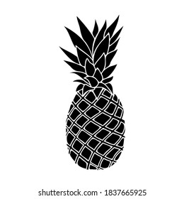 Pineapple graphic icon. Tropical fruit symbol. Pineapple sign isolated on white background. Vector Illustration