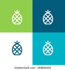 Pineapple green and blue material color minimal icon or logo design