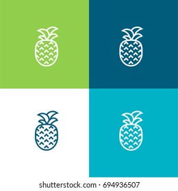 Pineapple green and blue material color minimal icon or logo design