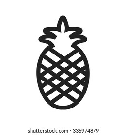 Pineapple, green, color icon vector image. Can also be used for food iconset. Suitable for use on mobile apps, web apps and print media.