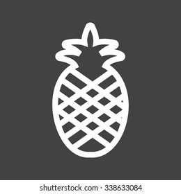 Pineapple, green, color icon vector image. Can also be used for food iconset. Suitable for use on mobile apps, web apps and print media.