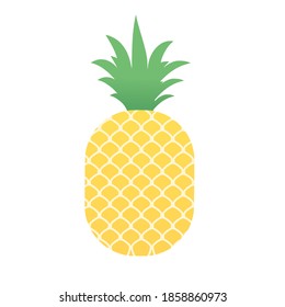 Pineapple with green leaf icon sign on white background vector illustration.