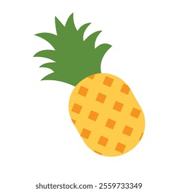 Pineapple with green leaf in white background