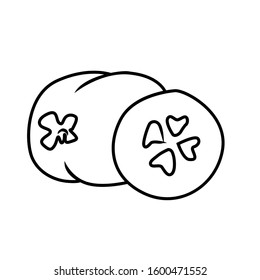 Pineapple guava black and white vector for all purpose