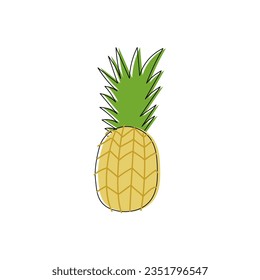 Pineapple hand drawn. Abstract shape fruit inspiration. Vector illustration, flat design