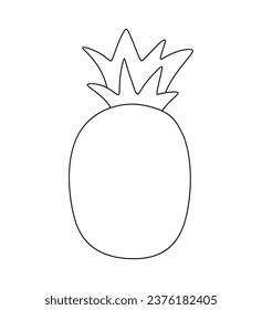 Pineapple hand drawn line icon, outline tropic fruit vector sign, linear style pictogram isolated on white. Symbol, logo illustration. Editable stroke. Pixel perfect doodle graphics