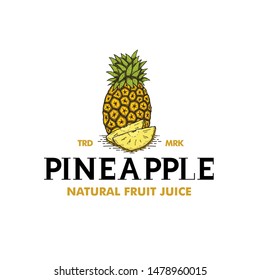 Pineapple hand drawn logo design