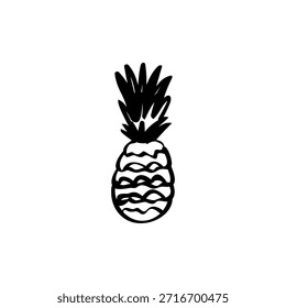 Ilustração de vetor desenhada à mão de abacaxi