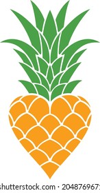 Ilustración vectorial de color cardíaco de piña