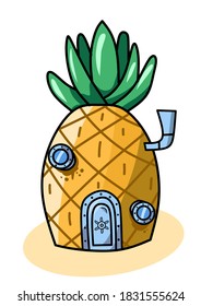 Pineapple House On Seabed Illustration Vector Stock Vector (Royalty ...