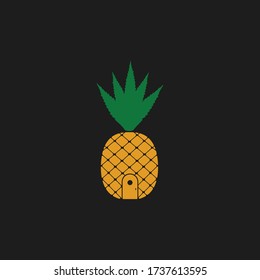 Plantilla de ilustración de vector casa de piña