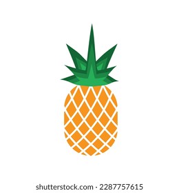 Pineapple Icon, Ananas Silhouette, Comosus Tropical Fruit Design, White Black Pine Apple Symbol Isolated, Vector Illustration