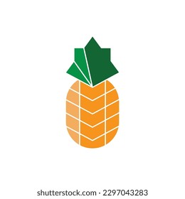 Pineapple Icon, Ananas Silhouette, Comosus Tropical Fruit Design, White Black Pine Apple Symbol Isolated, Vector Illustration